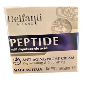 Delfanti Milano PEPTIDE Hyaluronic Acid Anti-Aging NIGHT CREAM 1.7oz, New Sealed
